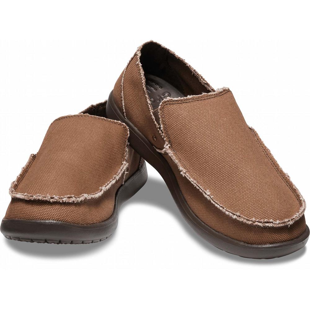 Chaussures Crocs Santa Cruz Slip-On Homme Cafe | France 0653EBCX
